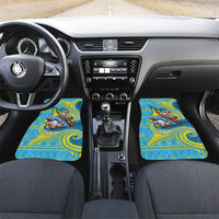 Tuvalu Christmas Car Mats Santa Riding Ocean Dolphin