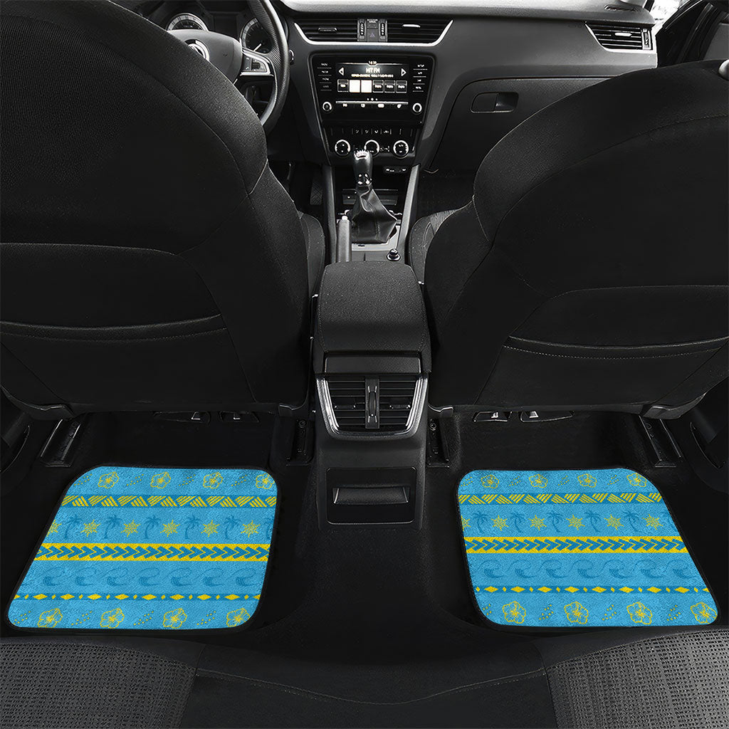 Tuvalu Christmas Car Mats Santa Riding Ocean Dolphin