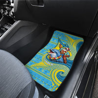 Tuvalu Christmas Car Mats Santa Riding Ocean Dolphin