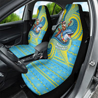 Tuvalu Christmas Car Seat Cover Santa Riding Ocean Dolphin