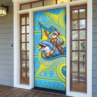 Tuvalu Christmas Door Cover Santa Riding Ocean Dolphin