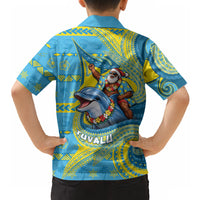 Tuvalu Christmas Hawaiian Shirt Santa Riding Ocean Dolphin
