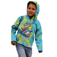 Tuvalu Christmas Kid Hoodie Santa Riding Ocean Dolphin DT05 - Polynesian Pride