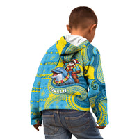 Tuvalu Christmas Kid Hoodie Santa Riding Ocean Dolphin DT05 - Polynesian Pride
