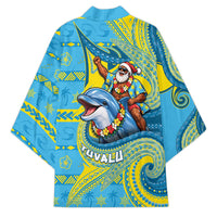 Tuvalu Christmas Kimono Santa Riding Ocean Dolphin