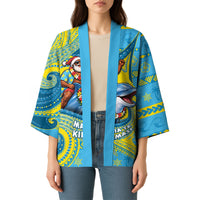Tuvalu Christmas Kimono Santa Riding Ocean Dolphin