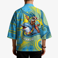 Tuvalu Christmas Kimono Santa Riding Ocean Dolphin