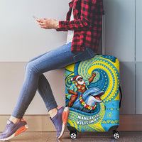 Tuvalu Christmas Luggage Cover Santa Riding Ocean Dolphin DT05 - Polynesian Pride