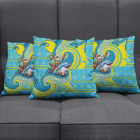 Tuvalu Christmas Pillow Cover Santa Riding Ocean Dolphin