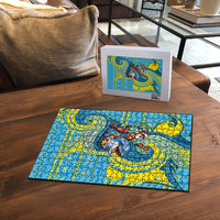 Tuvalu Christmas Puzzle Santa Riding Ocean Dolphin DT05 - Polynesian Pride
