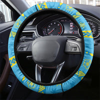 Tuvalu Christmas Steering Wheel Cover Santa Riding Ocean Dolphin