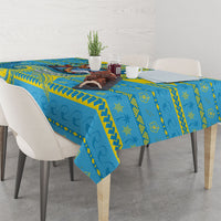 Tuvalu Christmas Tablecloth Santa Riding Ocean Dolphin