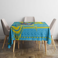 Tuvalu Christmas Tablecloth Santa Riding Ocean Dolphin
