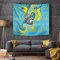 Tuvalu Christmas Tapestry Santa Riding Ocean Dolphin