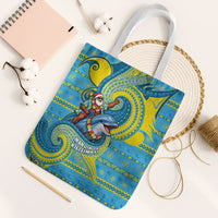 Tuvalu Christmas Tote Bag Santa Riding Ocean Dolphin