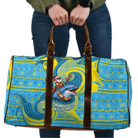 Tuvalu Christmas Travel Bag Santa Riding Ocean Dolphin DT05 Blue - Polynesian Pride