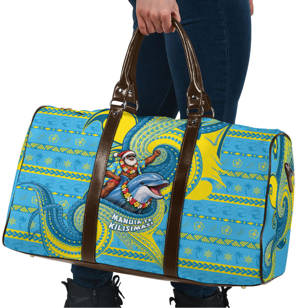 Tuvalu Christmas Travel Bag Santa Riding Ocean Dolphin DT05 - Polynesian Pride