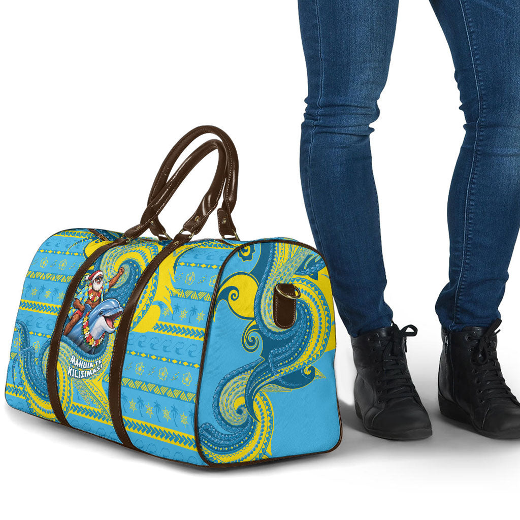 Tuvalu Christmas Travel Bag Santa Riding Ocean Dolphin DT05 - Polynesian Pride