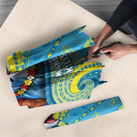 Tuvalu Christmas Umbrella Santa Riding Ocean Dolphin DT05 - Polynesian Pride
