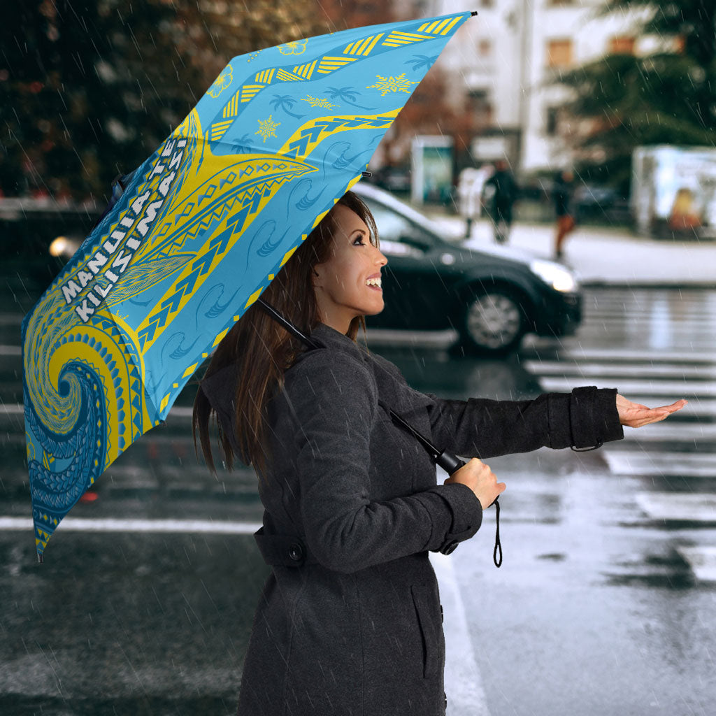Tuvalu Christmas Umbrella Santa Riding Ocean Dolphin DT05 - Polynesian Pride