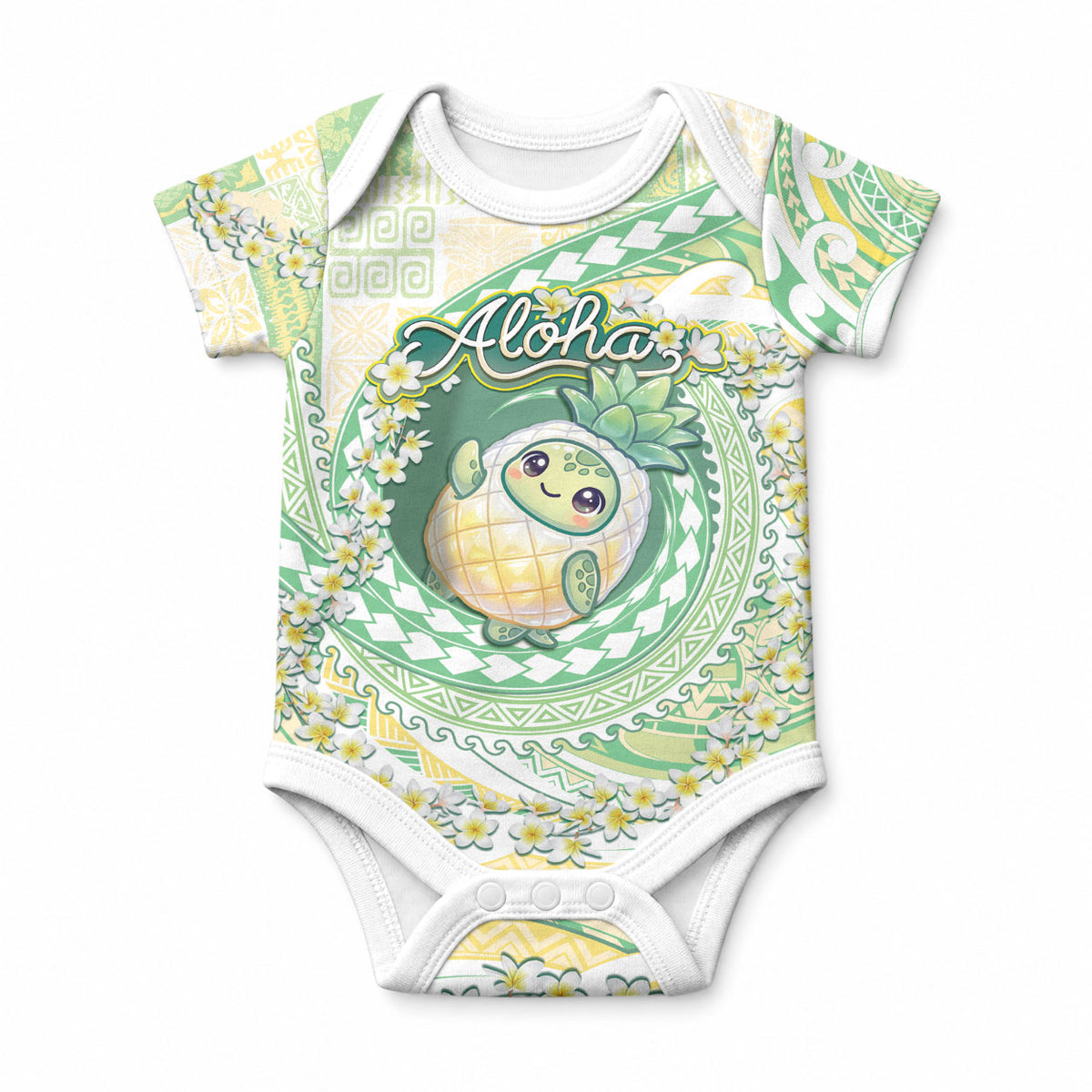Hawaii Pineapple Baby Onesie Cute Cosplay Turtle Plumeria Spiral