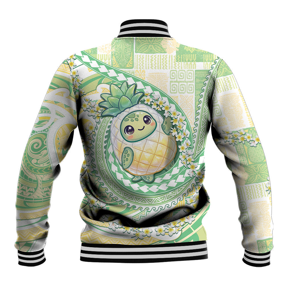 Hawaii Pineapple Baseball Jacket Cute Cosplay Turtle Plumeria Spiral DT05 - Polynesian Pride