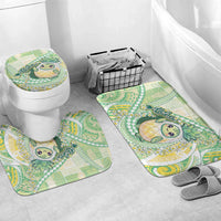 Hawaii Pineapple Bathroom Set Cute Cosplay Turtle Plumeria Spiral DT05 Mat Set Only (3 pcs) One Size Mint - Polynesian Pride