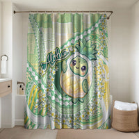 Hawaii Pineapple Bathroom Set Cute Cosplay Turtle Plumeria Spiral DT05 Shower Curtain Only Mint - Polynesian Pride