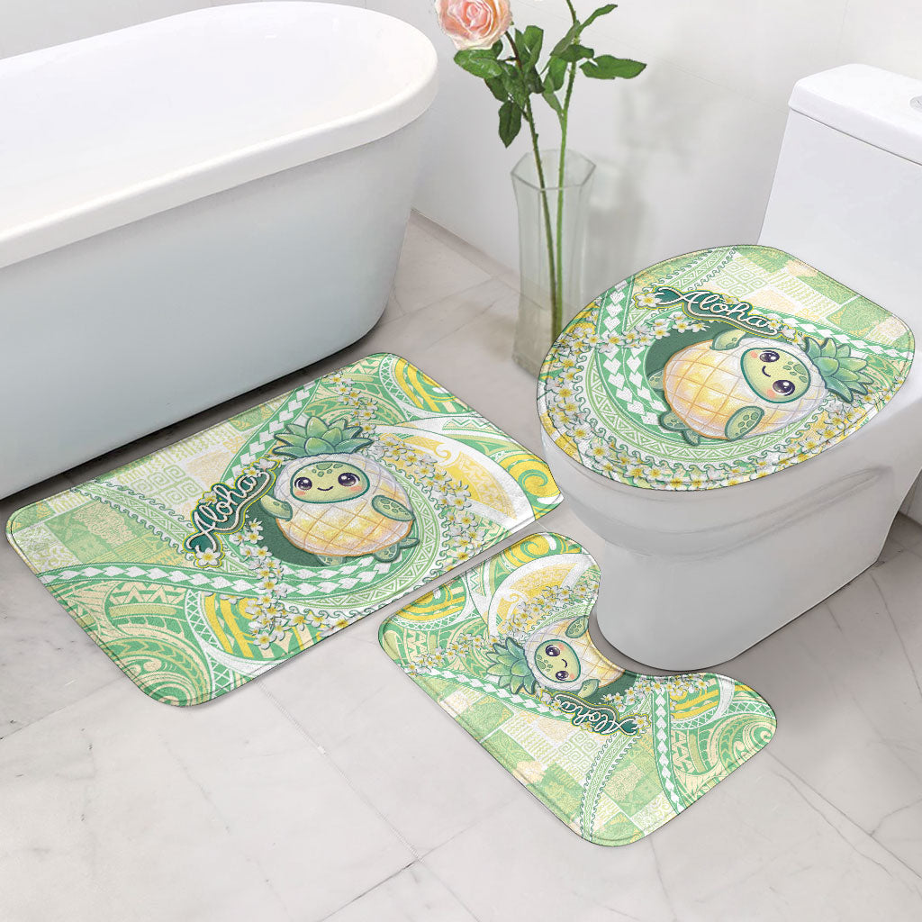 Hawaii Pineapple Bathroom Set Cute Cosplay Turtle Plumeria Spiral DT05 - Polynesian Pride
