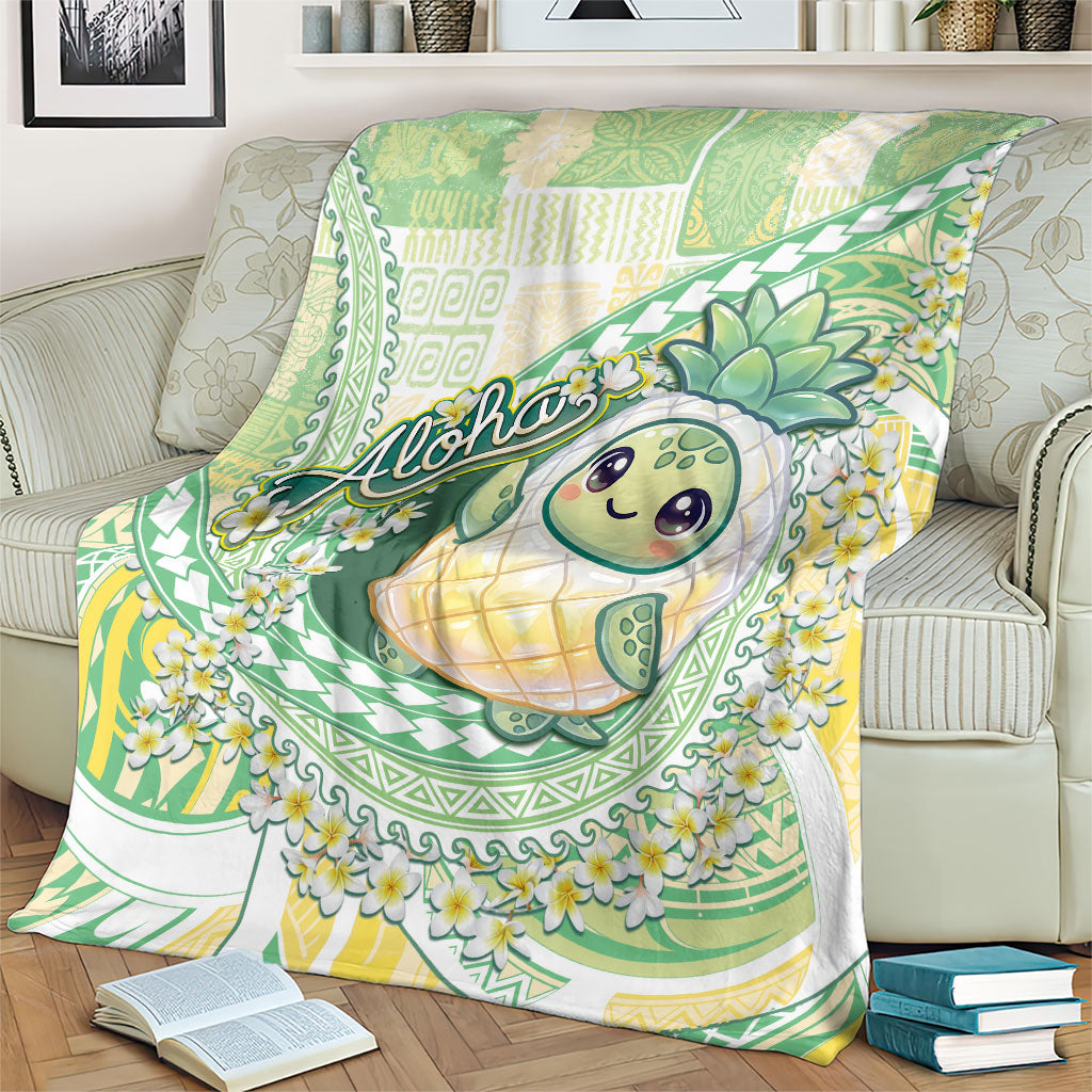 Hawaii Pineapple Blanket Cute Cosplay Turtle Plumeria Spiral DT05 - Polynesian Pride