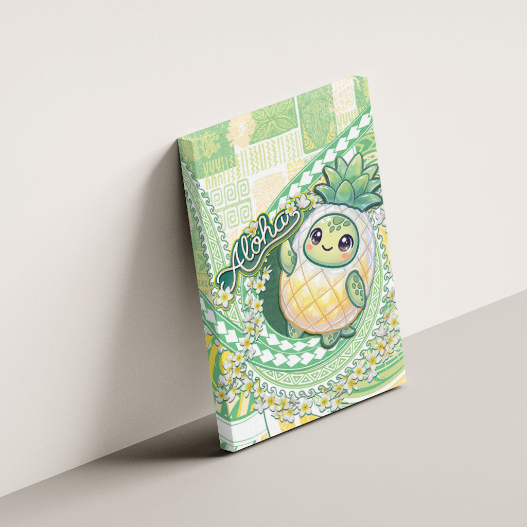 Hawaii Pineapple Canvas Wall Art Cute Cosplay Turtle Plumeria Spiral DT05 - Polynesian Pride
