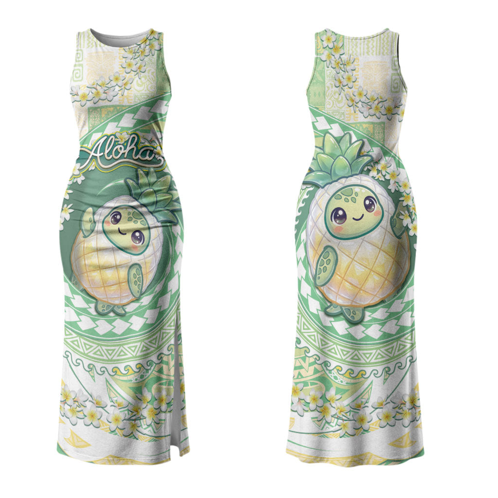 Hawaii Pineapple Couples Matching Tank Maxi Dress and Hawaiian Shirt Cute Cosplay Turtle Plumeria Spiral DT05 - Polynesian Pride