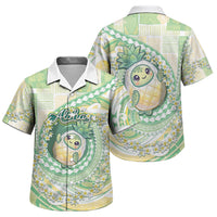 Hawaii Pineapple Family Matching Mermaid Dress and Hawaiian Shirt Cute Cosplay Turtle Plumeria Spiral DT05 Son's Shirt Mint - Polynesian Pride