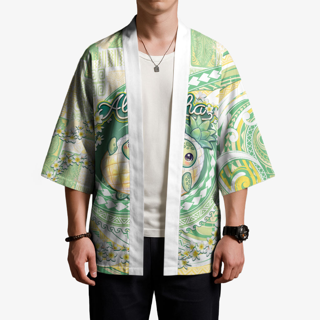 Hawaii Pineapple Kimono Cute Cosplay Turtle Plumeria Spiral DT05 - Polynesian Pride