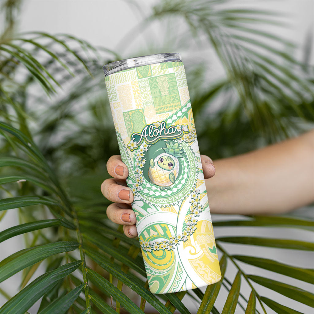 Hawaii Pineapple Skinny Tumbler Cute Cosplay Turtle Plumeria Spiral DT05 - Polynesian Pride
