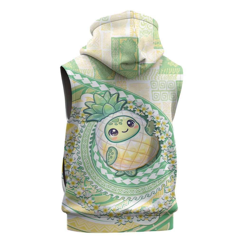 Hawaii Pineapple Sleeveless Hoodie Cute Cosplay Turtle Plumeria Spiral DT05 - Polynesian Pride