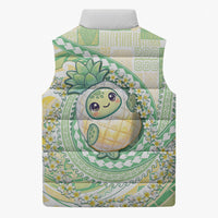 Hawaii Pineapple Sleeveless Puffer Jacket Cute Cosplay Turtle Plumeria Spiral DT05 - Polynesian Pride
