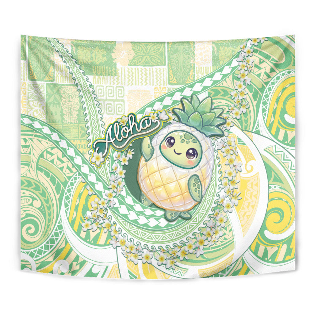 Hawaii Pineapple Tapestry Cute Cosplay Turtle Plumeria Spiral DT05 - Polynesian Pride