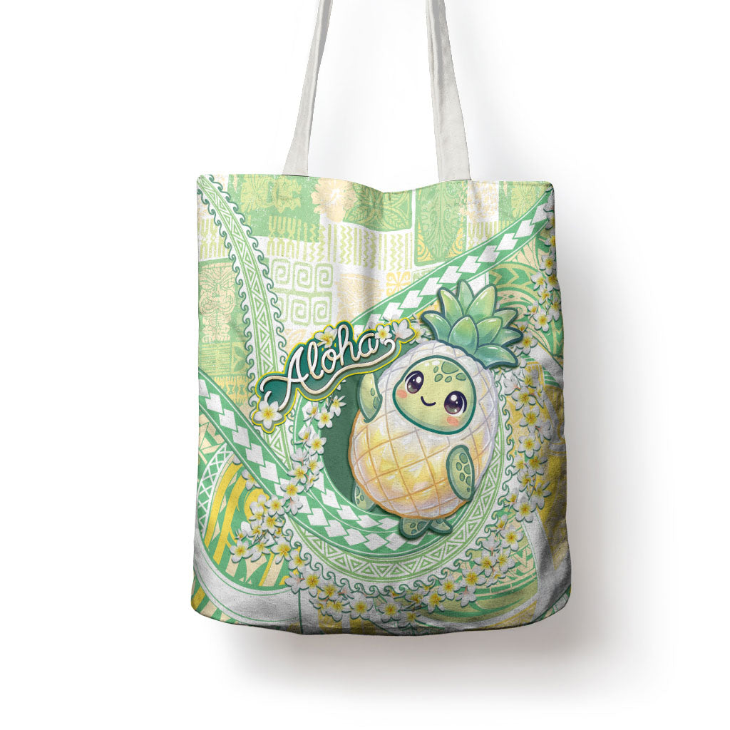 Hawaii Pineapple Tote Bag Cute Cosplay Turtle Plumeria Spiral DT05 - Polynesian Pride