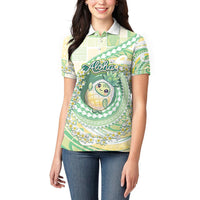 Hawaii Pineapple Women Polo Shirt Cute Cosplay Turtle Plumeria Spiral DT05 - Polynesian Pride