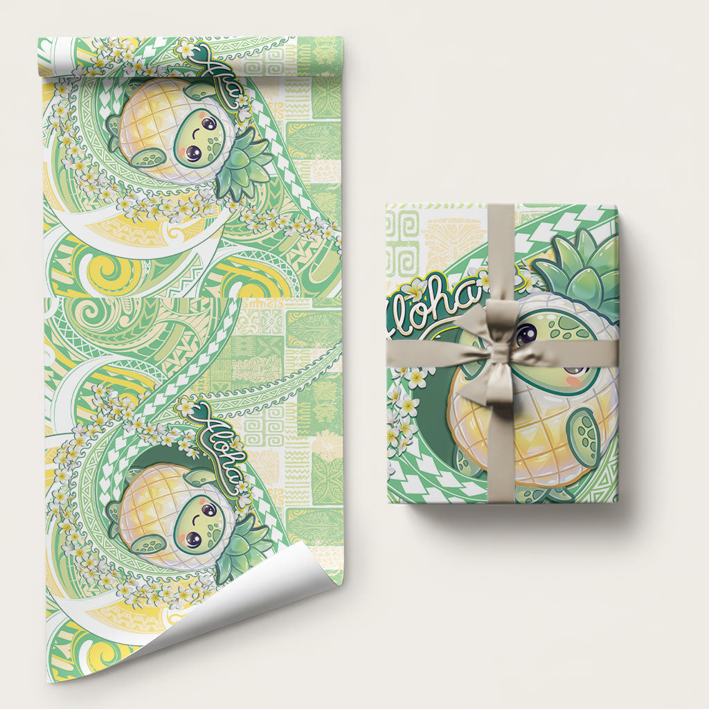 Hawaii Pineapple Wrapping Paper Cute Cosplay Turtle Plumeria Spiral