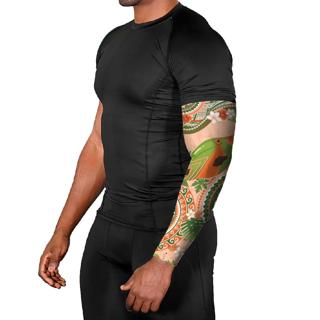 Hawaii Papaya Arm Sleeves Cute Cosplay Humuhumu Fish Plumeria Waves DT05 - Polynesian Pride