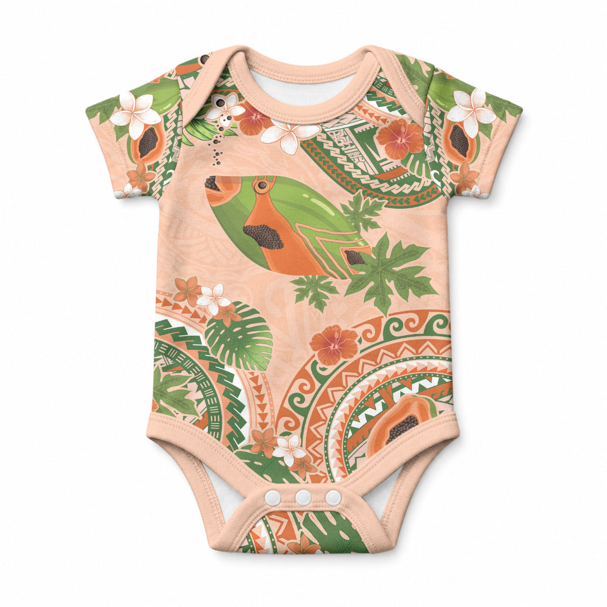 Hawaii Papaya Baby Onesie Cute Cosplay Humuhumu Fish Plumeria Waves