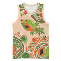 Hawaii Papaya Basketball Jersey Cute Cosplay Humuhumu Fish Plumeria Waves DT05 Unisex Orange - Polynesian Pride