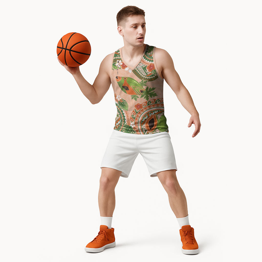 Hawaii Papaya Basketball Jersey Cute Cosplay Humuhumu Fish Plumeria Waves DT05 - Polynesian Pride