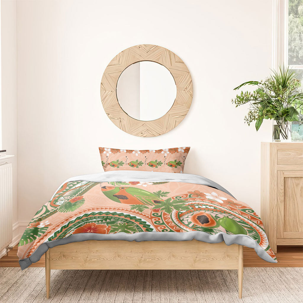 Hawaii Papaya Bedding Set Cute Cosplay Humuhumu Fish Plumeria Waves DT05 - Polynesian Pride