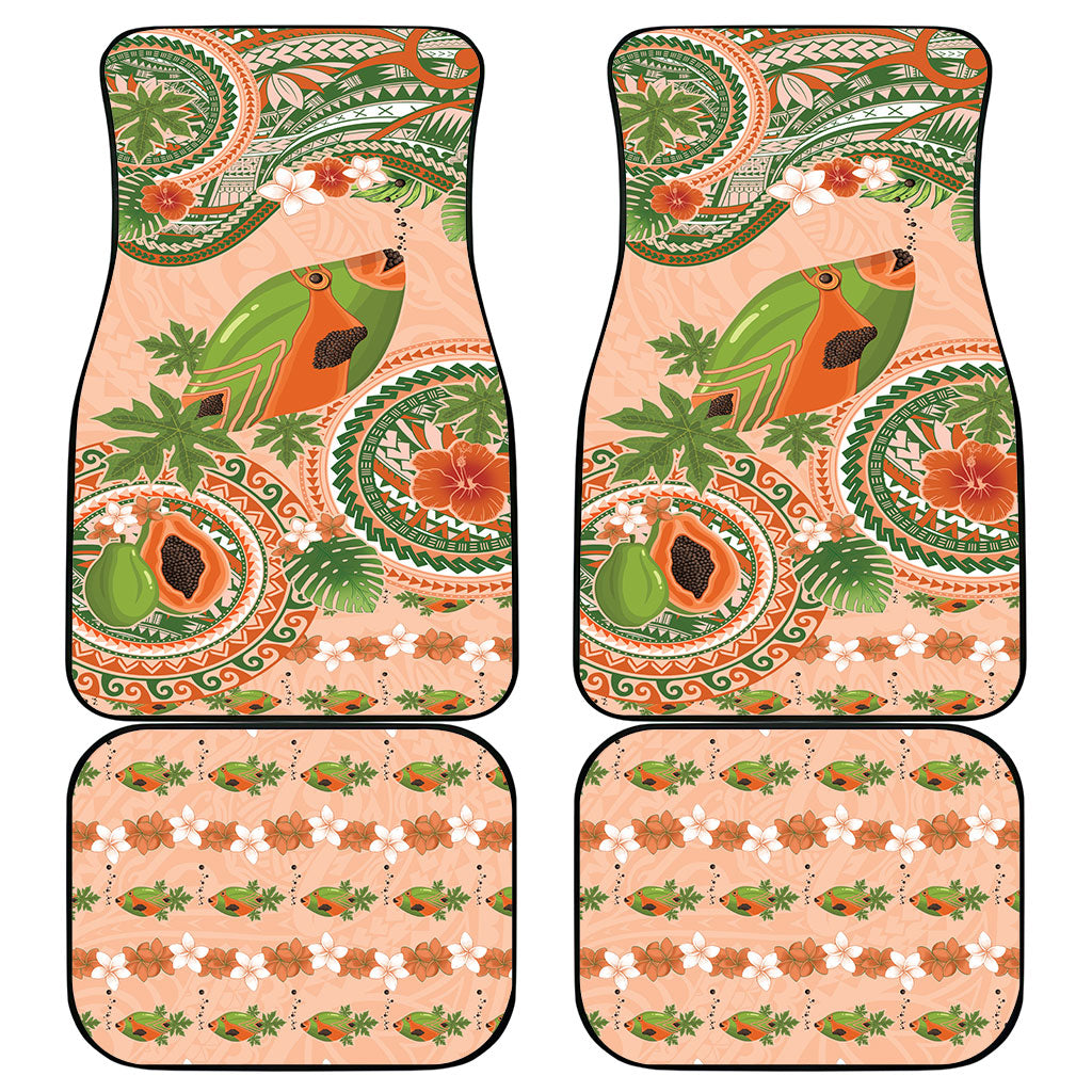 Hawaii Papaya Car Mats Cute Cosplay Humuhumu Fish Plumeria Waves DT05 - Polynesian Pride