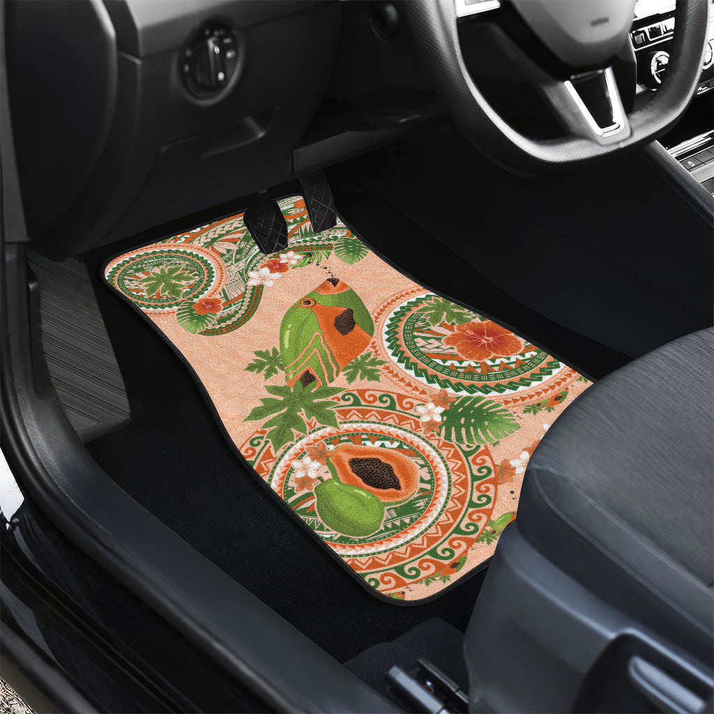 Hawaii Papaya Car Mats Cute Cosplay Humuhumu Fish Plumeria Waves DT05 - Polynesian Pride