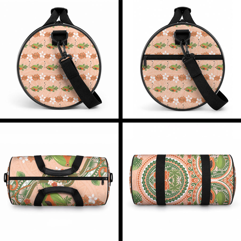 Hawaii Papaya Duffle Bag Cute Cosplay Humuhumu Fish Plumeria Waves