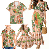 Hawaii Papaya Family Matching Mermaid Dress and Hawaiian Shirt Cute Cosplay Humuhumu Fish Plumeria Waves DT05 - Polynesian Pride